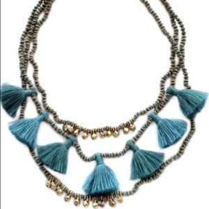 Three-tiered turquoise necklace by Bluma Project